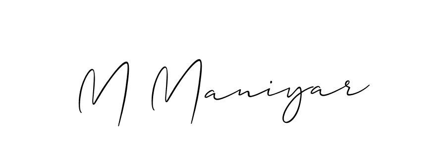 Design your own signature with our free online signature maker. With this signature software, you can create a handwritten (Allison_Script) signature for name M Maniyar. M Maniyar signature style 2 images and pictures png