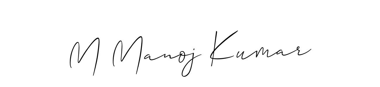 Create a beautiful signature design for name M Manoj Kumar. With this signature (Allison_Script) fonts, you can make a handwritten signature for free. M Manoj Kumar signature style 2 images and pictures png