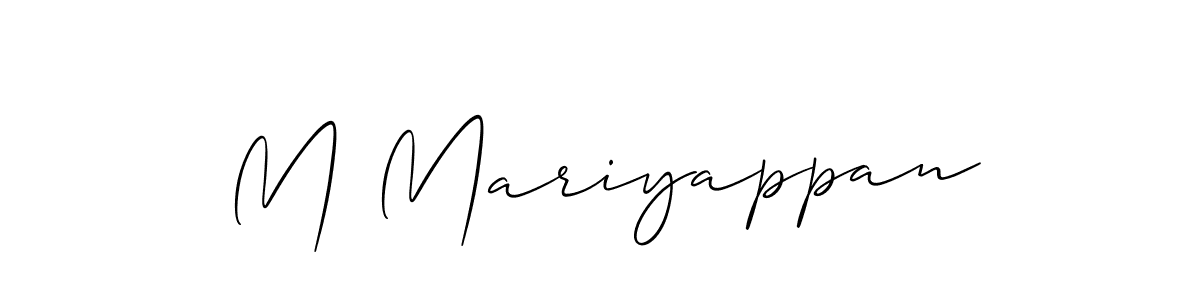 Allison_Script is a professional signature style that is perfect for those who want to add a touch of class to their signature. It is also a great choice for those who want to make their signature more unique. Get M Mariyappan name to fancy signature for free. M Mariyappan signature style 2 images and pictures png