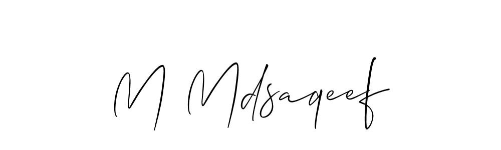 if you are searching for the best signature style for your name M Mdsaqeef. so please give up your signature search. here we have designed multiple signature styles  using Allison_Script. M Mdsaqeef signature style 2 images and pictures png