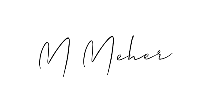 Create a beautiful signature design for name M Meher. With this signature (Allison_Script) fonts, you can make a handwritten signature for free. M Meher signature style 2 images and pictures png