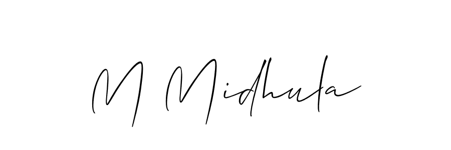 Best and Professional Signature Style for M Midhula. Allison_Script Best Signature Style Collection. M Midhula signature style 2 images and pictures png