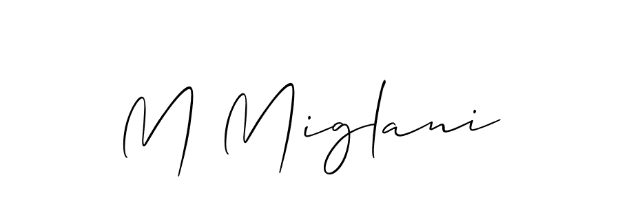 Similarly Allison_Script is the best handwritten signature design. Signature creator online .You can use it as an online autograph creator for name M Miglani. M Miglani signature style 2 images and pictures png