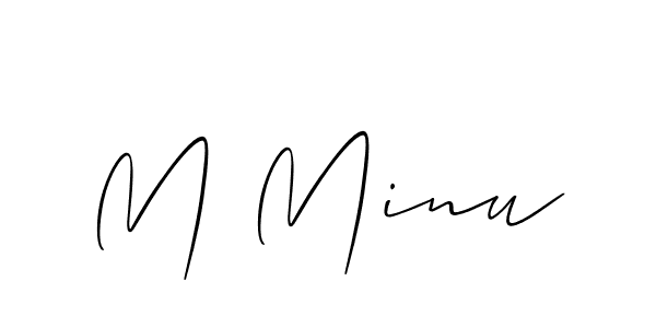 Best and Professional Signature Style for M Minu. Allison_Script Best Signature Style Collection. M Minu signature style 2 images and pictures png