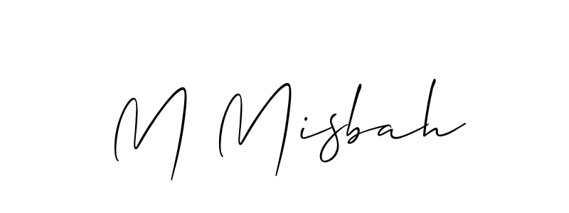 The best way (Allison_Script) to make a short signature is to pick only two or three words in your name. The name M Misbah include a total of six letters. For converting this name. M Misbah signature style 2 images and pictures png