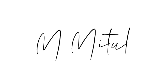 Create a beautiful signature design for name M Mitul. With this signature (Allison_Script) fonts, you can make a handwritten signature for free. M Mitul signature style 2 images and pictures png