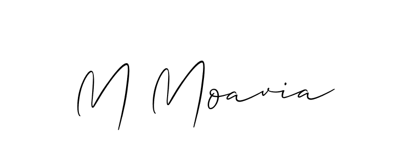 Make a beautiful signature design for name M Moavia. With this signature (Allison_Script) style, you can create a handwritten signature for free. M Moavia signature style 2 images and pictures png