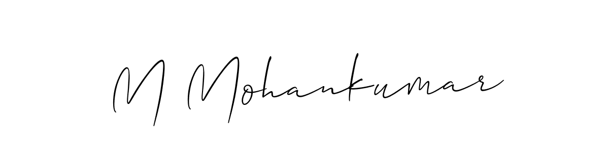 You should practise on your own different ways (Allison_Script) to write your name (M Mohankumar) in signature. don't let someone else do it for you. M Mohankumar signature style 2 images and pictures png