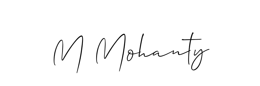 You should practise on your own different ways (Allison_Script) to write your name (M Mohanty) in signature. don't let someone else do it for you. M Mohanty signature style 2 images and pictures png