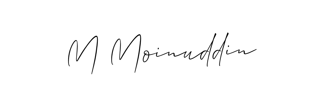 How to make M Moinuddin name signature. Use Allison_Script style for creating short signs online. This is the latest handwritten sign. M Moinuddin signature style 2 images and pictures png