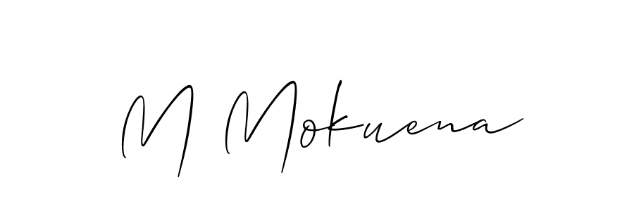 M Mokuena stylish signature style. Best Handwritten Sign (Allison_Script) for my name. Handwritten Signature Collection Ideas for my name M Mokuena. M Mokuena signature style 2 images and pictures png