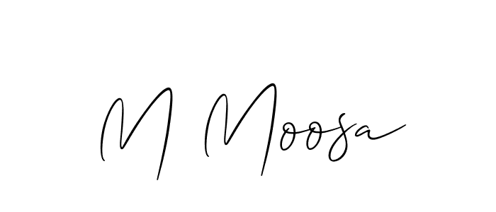 Also we have M Moosa name is the best signature style. Create professional handwritten signature collection using Allison_Script autograph style. M Moosa signature style 2 images and pictures png