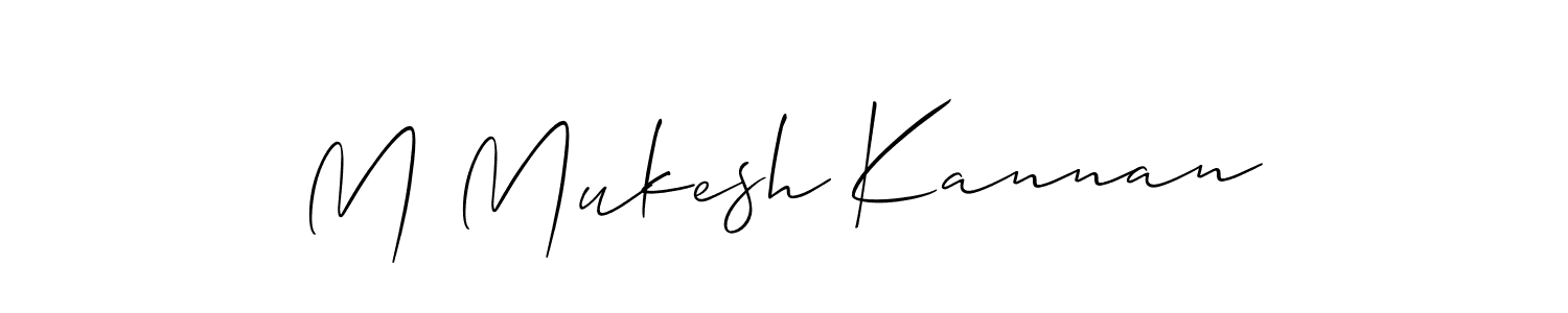 Make a beautiful signature design for name M Mukesh Kannan. With this signature (Allison_Script) style, you can create a handwritten signature for free. M Mukesh Kannan signature style 2 images and pictures png