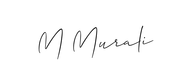 Allison_Script is a professional signature style that is perfect for those who want to add a touch of class to their signature. It is also a great choice for those who want to make their signature more unique. Get M Murali name to fancy signature for free. M Murali signature style 2 images and pictures png