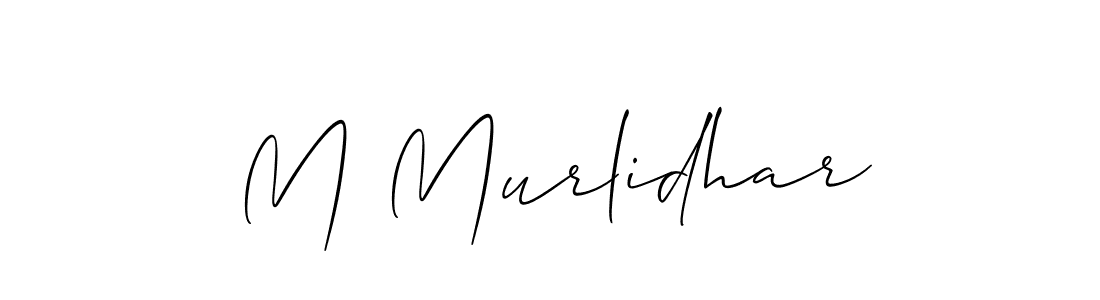 Make a beautiful signature design for name M Murlidhar. With this signature (Allison_Script) style, you can create a handwritten signature for free. M Murlidhar signature style 2 images and pictures png