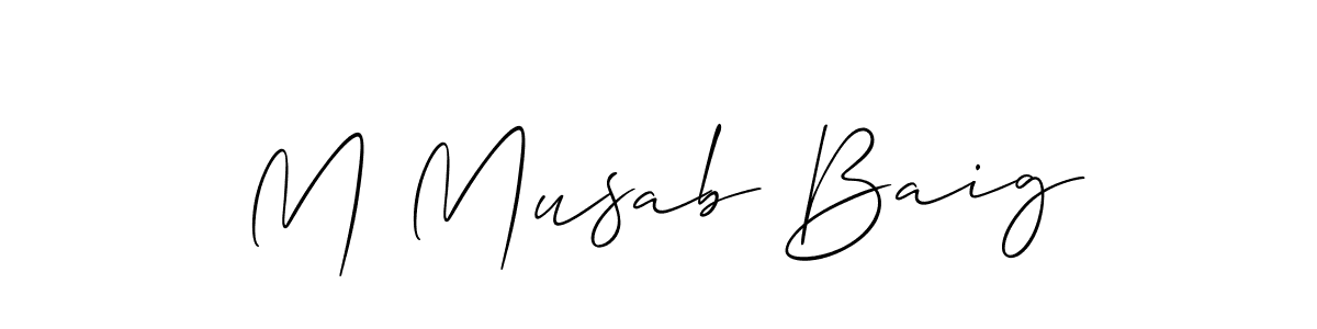 Use a signature maker to create a handwritten signature online. With this signature software, you can design (Allison_Script) your own signature for name M Musab Baig. M Musab Baig signature style 2 images and pictures png