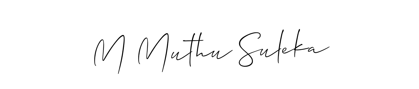 How to make M Muthu Suleka signature? Allison_Script is a professional autograph style. Create handwritten signature for M Muthu Suleka name. M Muthu Suleka signature style 2 images and pictures png