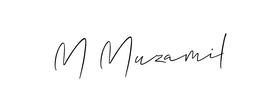 Use a signature maker to create a handwritten signature online. With this signature software, you can design (Allison_Script) your own signature for name M Muzamil. M Muzamil signature style 2 images and pictures png