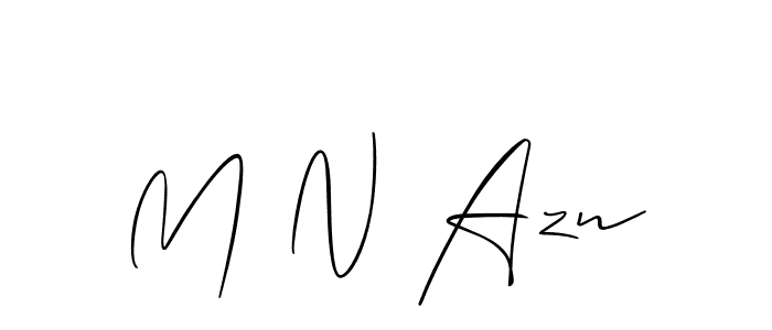 if you are searching for the best signature style for your name M N Azn. so please give up your signature search. here we have designed multiple signature styles  using Allison_Script. M N Azn signature style 2 images and pictures png