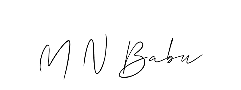 if you are searching for the best signature style for your name M N Babu. so please give up your signature search. here we have designed multiple signature styles  using Allison_Script. M N Babu signature style 2 images and pictures png