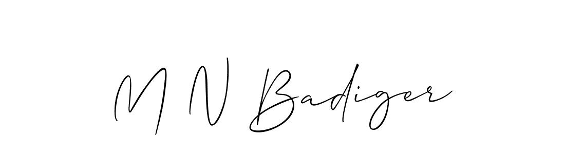 Make a beautiful signature design for name M N Badiger. With this signature (Allison_Script) style, you can create a handwritten signature for free. M N Badiger signature style 2 images and pictures png