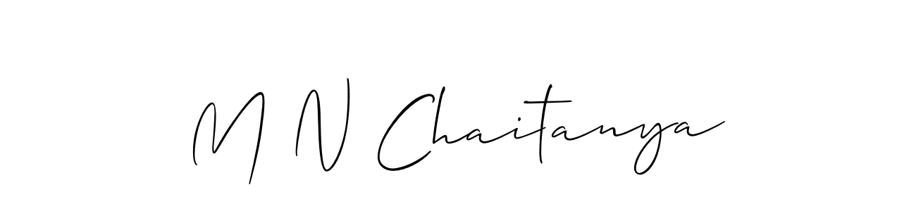 Make a short M N Chaitanya signature style. Manage your documents anywhere anytime using Allison_Script. Create and add eSignatures, submit forms, share and send files easily. M N Chaitanya signature style 2 images and pictures png