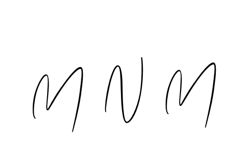 Make a beautiful signature design for name M N M. With this signature (Allison_Script) style, you can create a handwritten signature for free. M N M signature style 2 images and pictures png