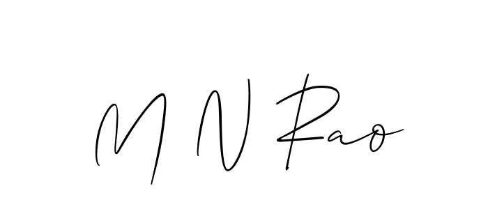 You should practise on your own different ways (Allison_Script) to write your name (M N Rao) in signature. don't let someone else do it for you. M N Rao signature style 2 images and pictures png