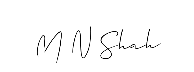 M N Shah stylish signature style. Best Handwritten Sign (Allison_Script) for my name. Handwritten Signature Collection Ideas for my name M N Shah. M N Shah signature style 2 images and pictures png