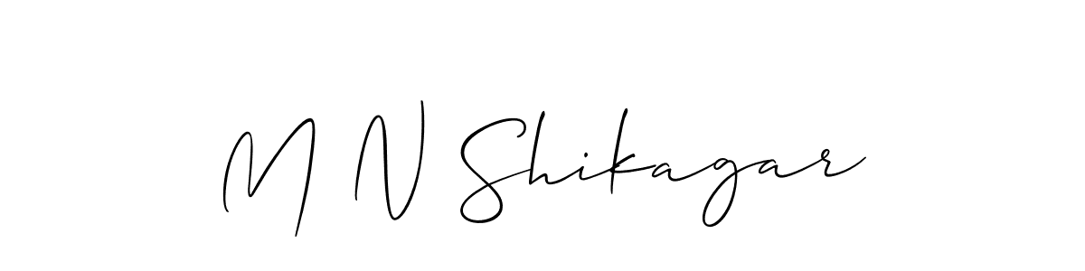 You should practise on your own different ways (Allison_Script) to write your name (M N Shikagar) in signature. don't let someone else do it for you. M N Shikagar signature style 2 images and pictures png