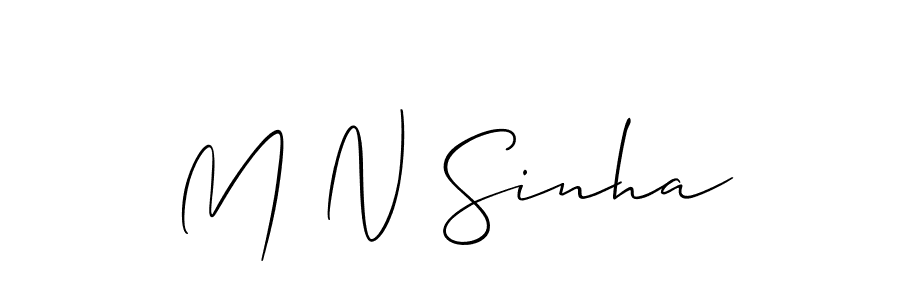 Create a beautiful signature design for name M N Sinha. With this signature (Allison_Script) fonts, you can make a handwritten signature for free. M N Sinha signature style 2 images and pictures png