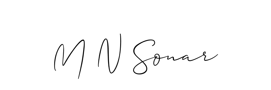 M N Sonar stylish signature style. Best Handwritten Sign (Allison_Script) for my name. Handwritten Signature Collection Ideas for my name M N Sonar. M N Sonar signature style 2 images and pictures png