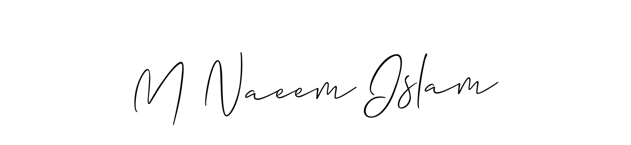 This is the best signature style for the M Naeem Islam name. Also you like these signature font (Allison_Script). Mix name signature. M Naeem Islam signature style 2 images and pictures png
