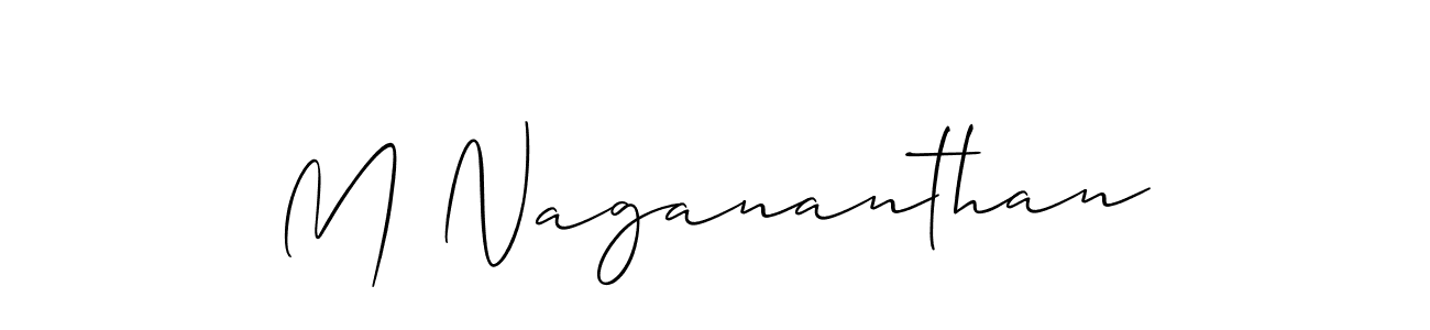 if you are searching for the best signature style for your name M Nagananthan. so please give up your signature search. here we have designed multiple signature styles  using Allison_Script. M Nagananthan signature style 2 images and pictures png
