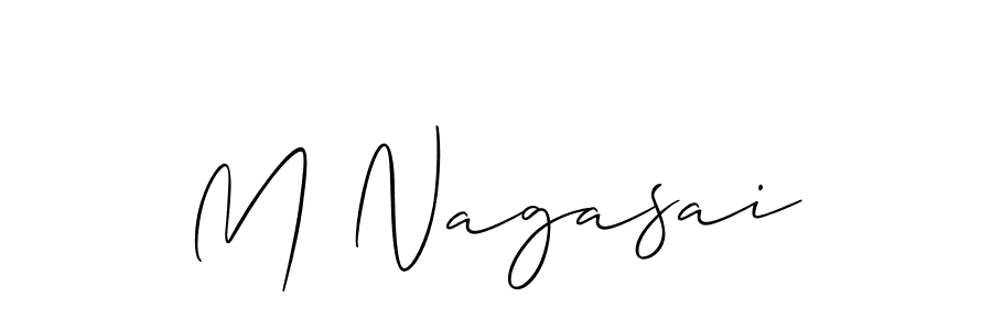 M Nagasai stylish signature style. Best Handwritten Sign (Allison_Script) for my name. Handwritten Signature Collection Ideas for my name M Nagasai. M Nagasai signature style 2 images and pictures png