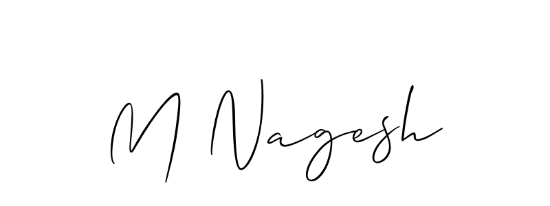 You should practise on your own different ways (Allison_Script) to write your name (M Nagesh) in signature. don't let someone else do it for you. M Nagesh signature style 2 images and pictures png
