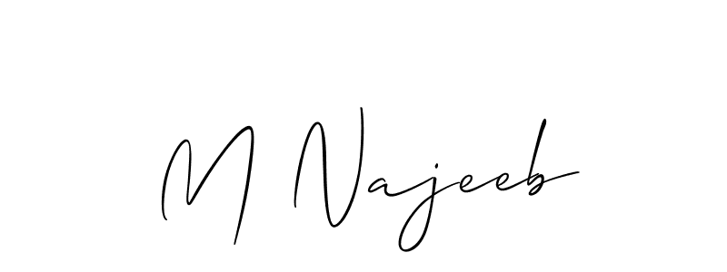 This is the best signature style for the M Najeeb name. Also you like these signature font (Allison_Script). Mix name signature. M Najeeb signature style 2 images and pictures png