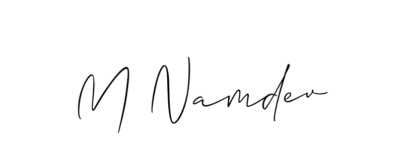 How to make M Namdev signature? Allison_Script is a professional autograph style. Create handwritten signature for M Namdev name. M Namdev signature style 2 images and pictures png