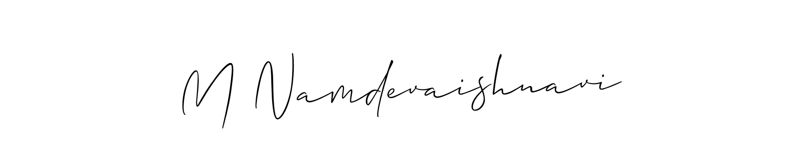 It looks lik you need a new signature style for name M Namdevaishnavi. Design unique handwritten (Allison_Script) signature with our free signature maker in just a few clicks. M Namdevaishnavi signature style 2 images and pictures png