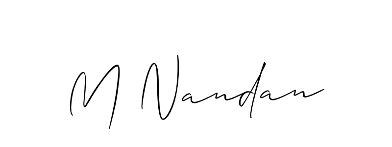 M Nandan stylish signature style. Best Handwritten Sign (Allison_Script) for my name. Handwritten Signature Collection Ideas for my name M Nandan. M Nandan signature style 2 images and pictures png