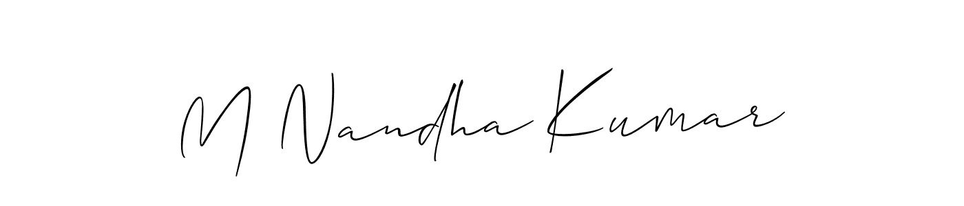 Also we have M Nandha Kumar name is the best signature style. Create professional handwritten signature collection using Allison_Script autograph style. M Nandha Kumar signature style 2 images and pictures png