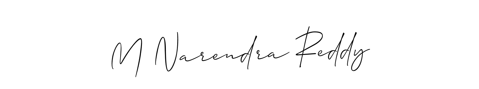 Make a beautiful signature design for name M Narendra Reddy. With this signature (Allison_Script) style, you can create a handwritten signature for free. M Narendra Reddy signature style 2 images and pictures png