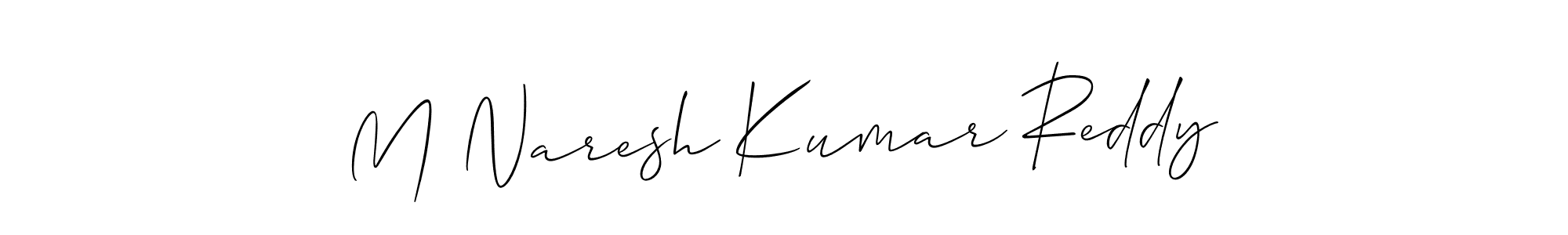 You should practise on your own different ways (Allison_Script) to write your name (M Naresh Kumar Reddy) in signature. don't let someone else do it for you. M Naresh Kumar Reddy signature style 2 images and pictures png