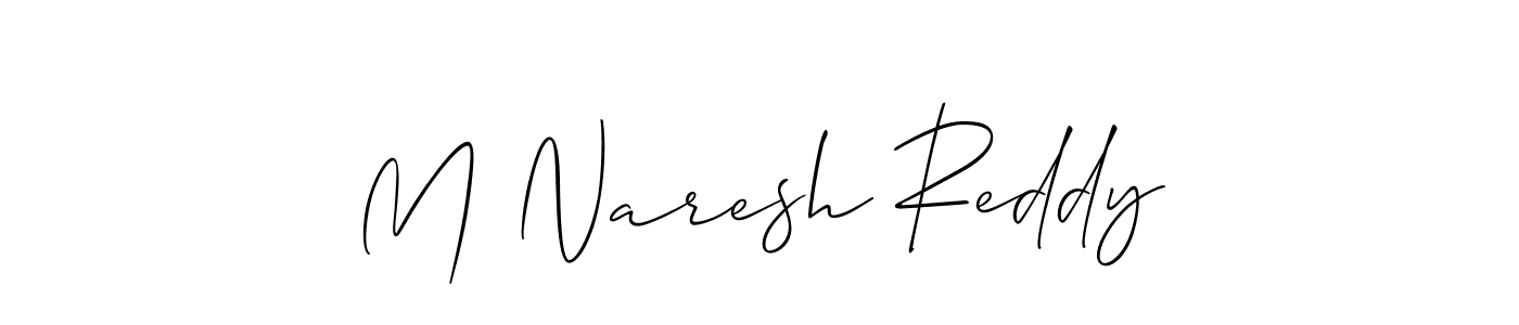 Make a short M Naresh Reddy signature style. Manage your documents anywhere anytime using Allison_Script. Create and add eSignatures, submit forms, share and send files easily. M Naresh Reddy signature style 2 images and pictures png