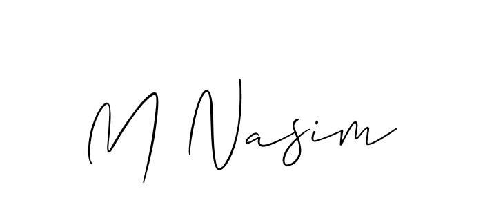 Create a beautiful signature design for name M Nasim. With this signature (Allison_Script) fonts, you can make a handwritten signature for free. M Nasim signature style 2 images and pictures png