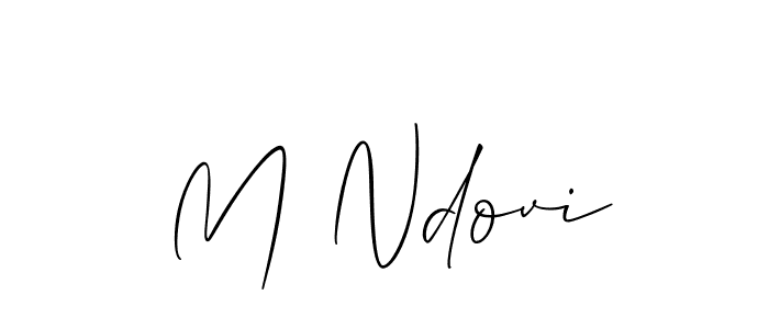 How to make M Ndovi name signature. Use Allison_Script style for creating short signs online. This is the latest handwritten sign. M Ndovi signature style 2 images and pictures png