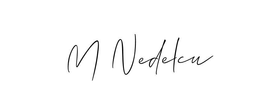 Also we have M Nedelcu name is the best signature style. Create professional handwritten signature collection using Allison_Script autograph style. M Nedelcu signature style 2 images and pictures png