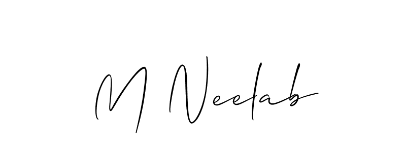 Make a beautiful signature design for name M Neelab. With this signature (Allison_Script) style, you can create a handwritten signature for free. M Neelab signature style 2 images and pictures png
