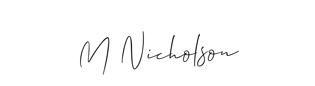 How to Draw M Nicholson signature style? Allison_Script is a latest design signature styles for name M Nicholson. M Nicholson signature style 2 images and pictures png