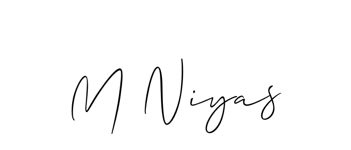 Make a beautiful signature design for name M Niyas. Use this online signature maker to create a handwritten signature for free. M Niyas signature style 2 images and pictures png